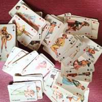 Пълна колода карти за колекционери - тип "еротика" от началото на миналия вк, снимка 2 - Колекции - 37613915