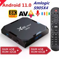 Най-нов Android TV Box X96 MAX+ ULTRA 32/64Gb S905X4 Android 11 Dual Band WiFi Гаранция 1г, снимка 1 - Плейъри, домашно кино, прожектори - 24219934