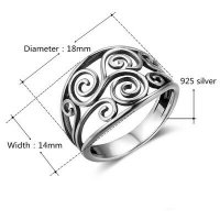 Ретро Турски дамски сребърен пръстен, размер 55, снимка 3 - Пръстени - 34060790