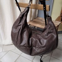 FERCHI Естествена кожа голяма торба,тъмнокафява( 315$ в интернет сайтове), снимка 2 - Чанти - 39862020