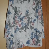 Пролетно - есенна бяла блуза на розови цветя, снимка 2 - Блузи с дълъг ръкав и пуловери - 42246037