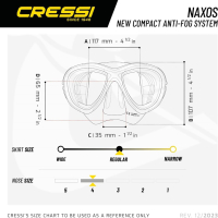 Cressi Naxos Mask - маска за гмуркане със система против замъгляване, снимка 5 - Водни спортове - 44585132