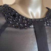 Дамска елегантна черна блуза с камъни !, снимка 2 - Блузи с дълъг ръкав и пуловери - 42402133