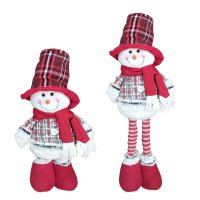 4144 Коледна фигура Снежко с разтягащи се крака 39-53см, снимка 1 - Декорация за дома - 42561666