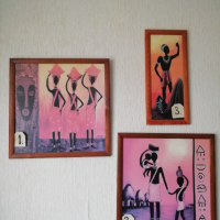 Картини африкански мотив, ,,Берачки на плодове",,РИБАР" , снимка 1 - Картини - 29785602
