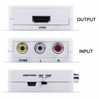 Конвертор AV RCA женско към HDMI женско за свързване към телевизор, монитор, лаптоп - КОД 3718, снимка 3 - Части и Платки - 37162745