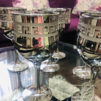 Комплект чаши рисувани стъкло лукс versace, снимка 5 - Декорация за дома - 44519626