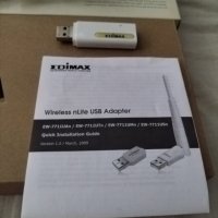 Безжична мрежова карта EDIMAX EW-7711UMN wireless N lite USB, снимка 1 - Мрежови адаптери - 37091450
