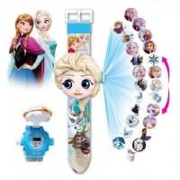 2 цвята Елза от Замръзналото Кралство frozen 3D детски часовник прожектор, снимка 1 - Детски - 29187643