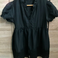 Черна дамска риза, снимка 1 - Ризи - 36498609