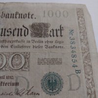 Райх банкнота - Германия - 1000 марки/ 1910 година - 17897, снимка 5 - Нумизматика и бонистика - 31019943