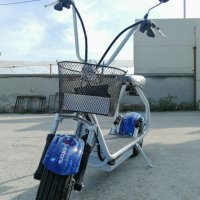 Електрически Скутер мини харли 1200W-800W - Бяло с синьо, снимка 2 - Мотоциклети и мототехника - 39300873