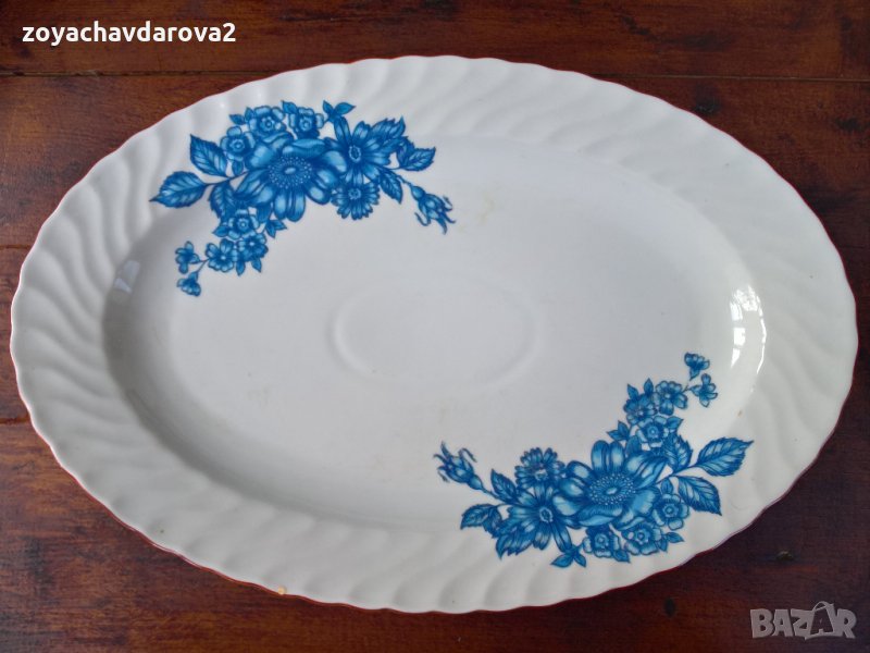 СТАРО ГОЛЯМО ПОРЦЕЛАНОВО ПЛАТО, снимка 1