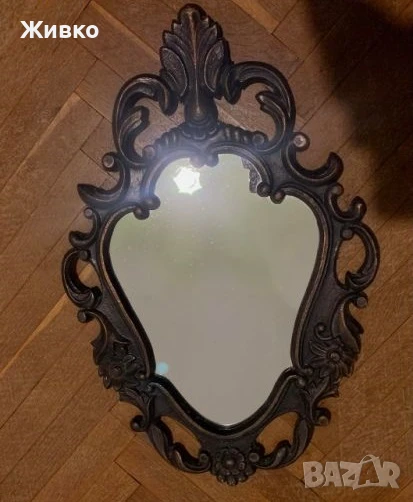 Старинно огледало с рамка от ръчно ковано желязо., снимка 1