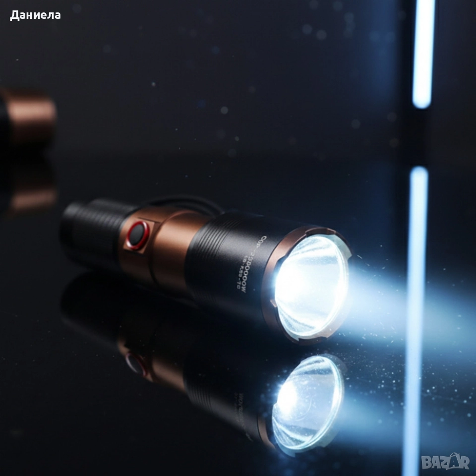 Мощен LED фенер COBA TG – 2000 м обхват, USB Type-C зареждане, Power Bank функция, снимка 1
