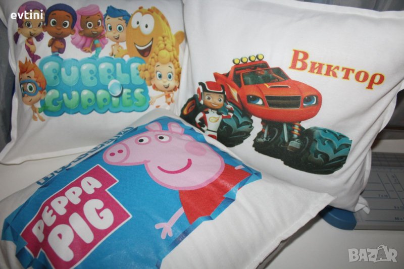 Детски възглавнички с ЩАМПА Пепа, Пес Патрул,Буба, Пламъчко, Масленка, Хари Потър, Fortnite, снимка 1