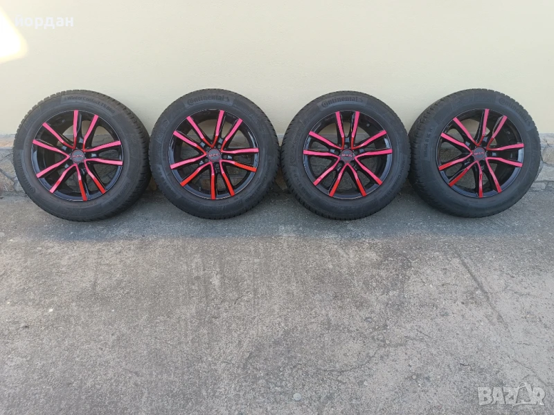 Алуминиеви джанти MAK 5/100/16.с нови гуми Continental 195/65/16, снимка 1