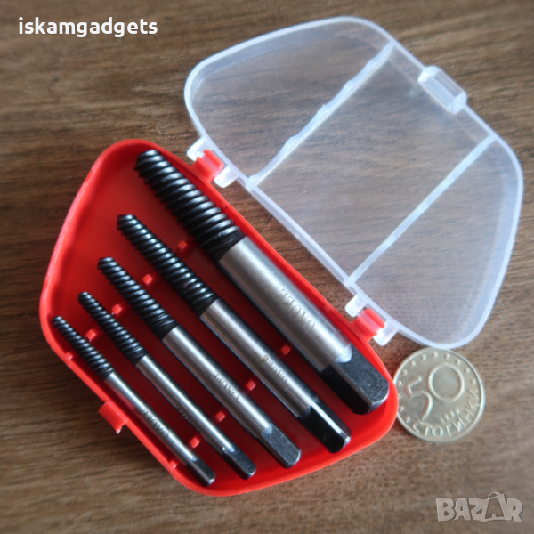Комплект от 5 броя екстрактори за счупени болтове / шпилковадач, снимка 1