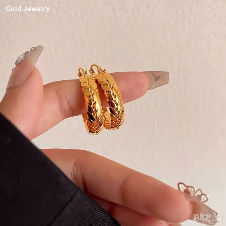 Хипоалергени обеци от медицинско злато, снимка 1