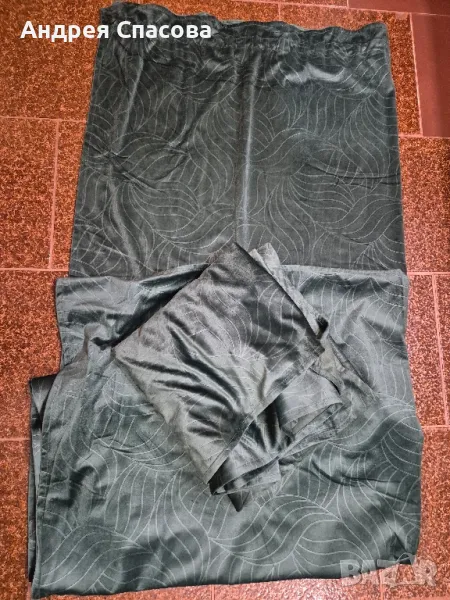 плътни тъмно зелени пердета, снимка 1