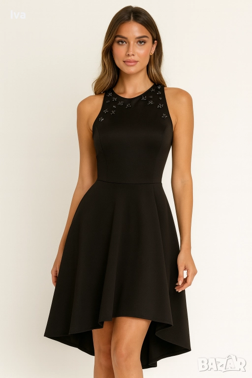 Перфектната новогодишна черна рокля с гол гръб – S и M размери, снимка 1