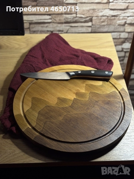Ръчно декорирана дървена кръгла дъска , снимка 1