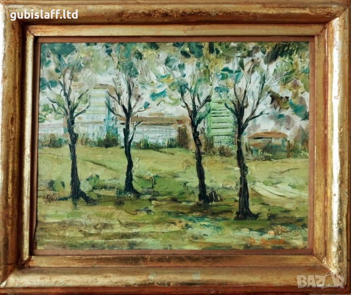 Kартина, "Крайградски пейзаж", худ. Сл. Войков, снимка 1