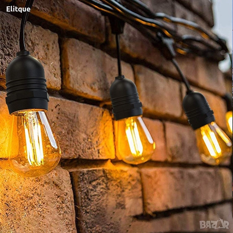 Кабел с фасунги, декоративно осветление , снимка 1