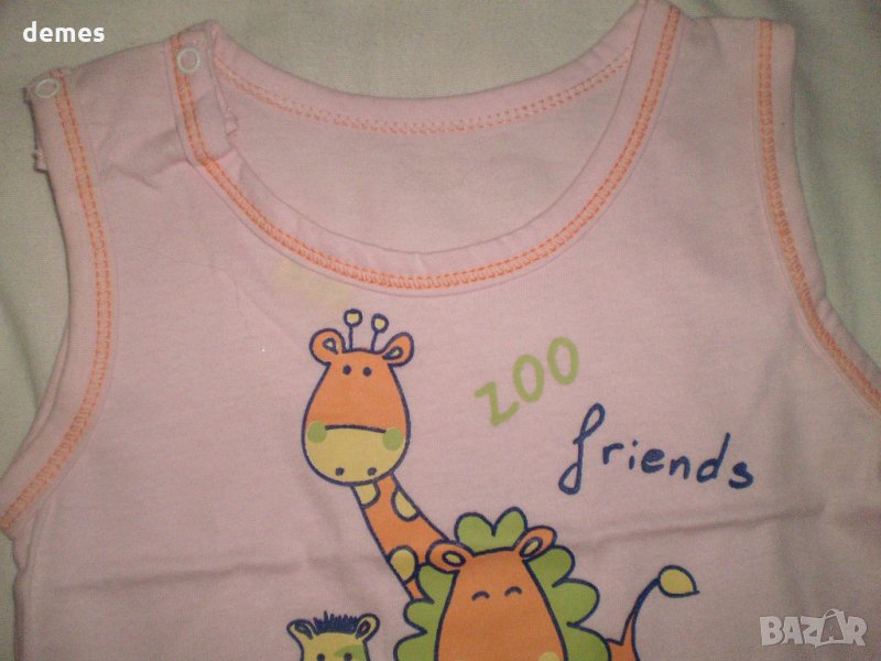  Ново бебешко розово боди без ръкав, размер 68, снимка 1