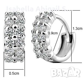 Сребърни обици с кристали, снимка 1