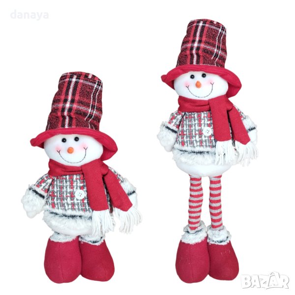 4144 Коледна фигура Снежко с разтягащи се крака 39-53см, снимка 1