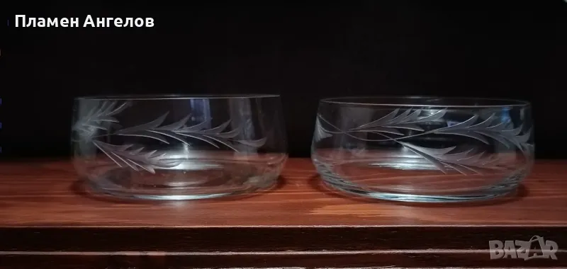 Стари стъклени купи 2 броя. , снимка 1