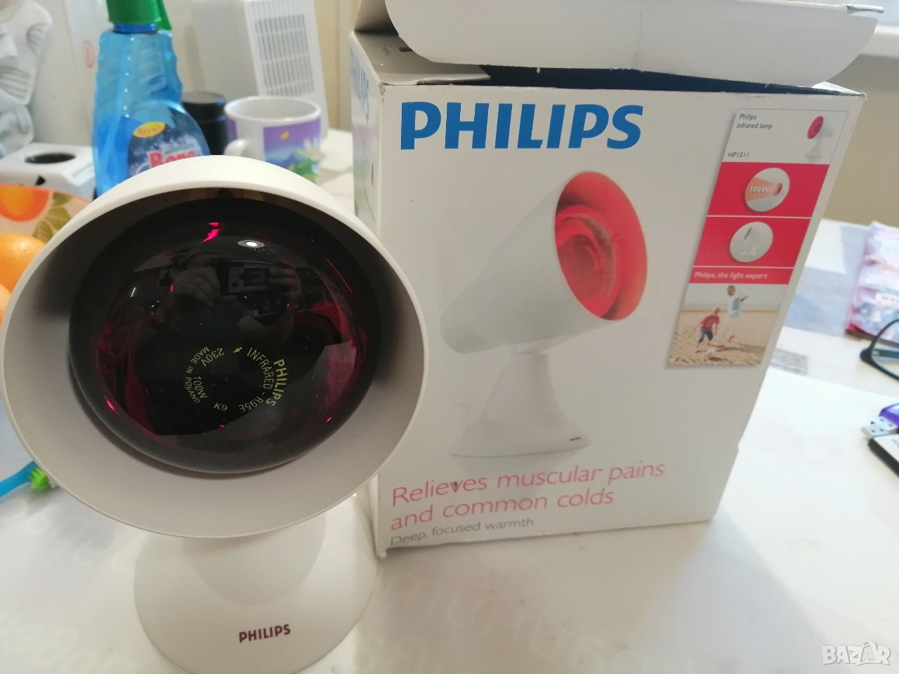 Инфрачервена лампа за нагревки PHILIPS 100W , снимка 1