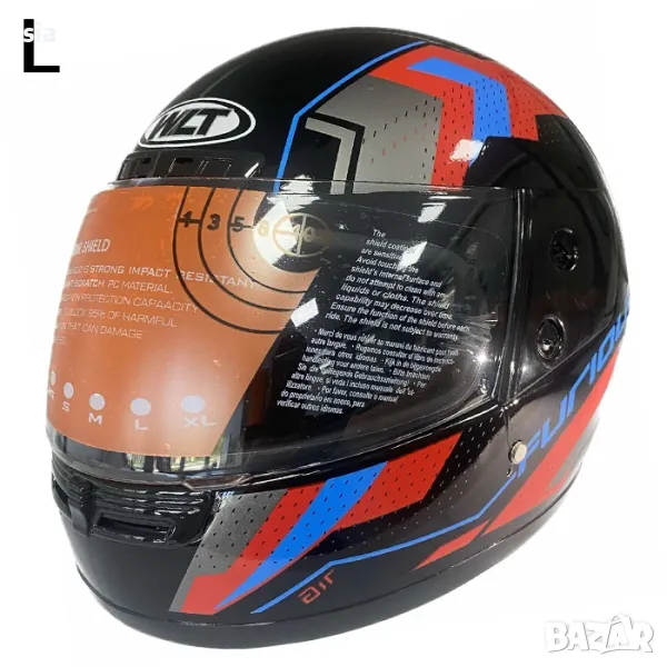 Каска за мотор, шлем, 2 размера, черен, снимка 1