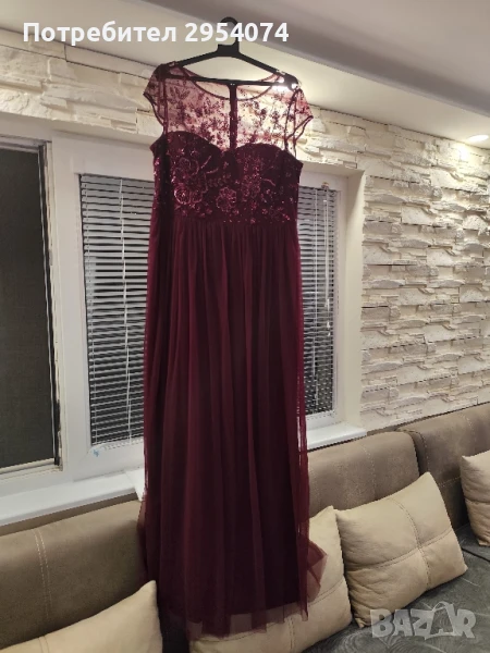 дамска рокля хл в цвят бордо 89лв, снимка 1