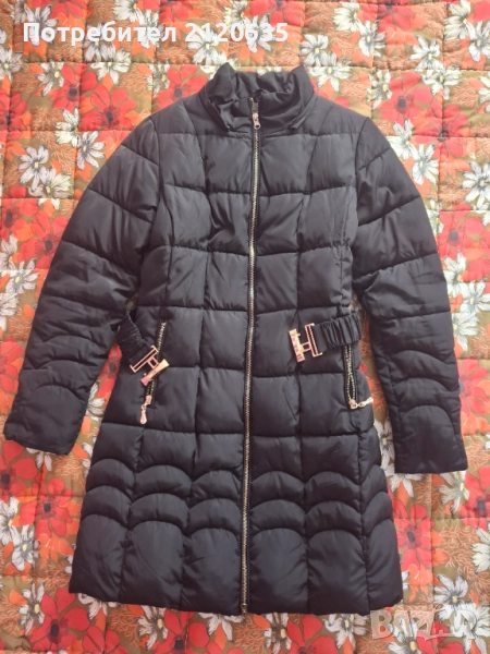 Дълго зимно яке с качулка, снимка 1