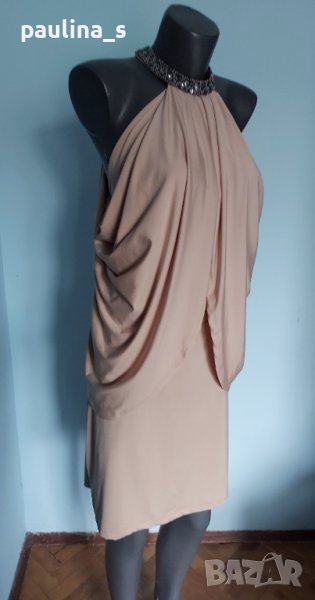 Луксозна рокля за повод с чокър и пелерина "Rainbow" / голям размер , снимка 1