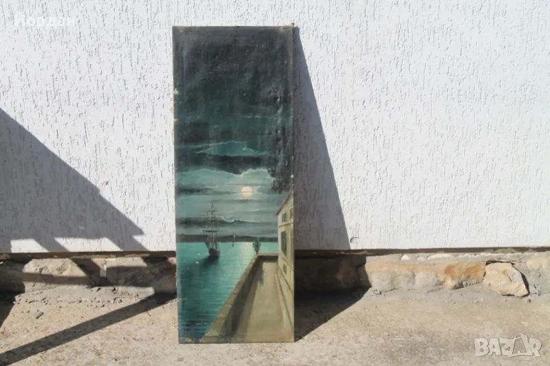 Стара картина масло върху платно, снимка 1