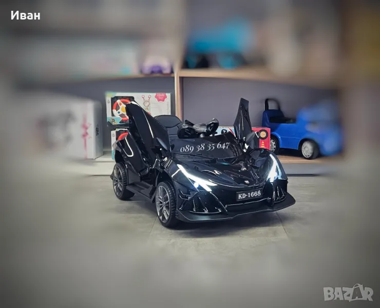 ТОП ЦЕНА!НОВО!Акумулаторна кола Flash BLACK с 4Х4,12V,EVA гуми,кожена седалка,USB,МЕТАЛИК, снимка 1