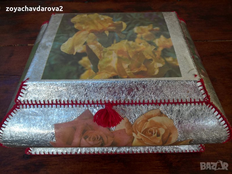 СТАРА КУТИЯ ЗА БИЖУТА РЪЧНА ИЗРАБОТКА, снимка 1