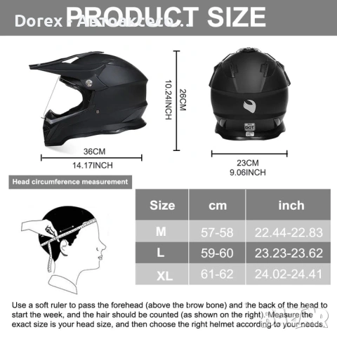 Черна мат крос каска за мотор, мотокрос, ендуро и АТВ - размери М и L, снимка 6 - Аксесоари и консумативи - 54184074