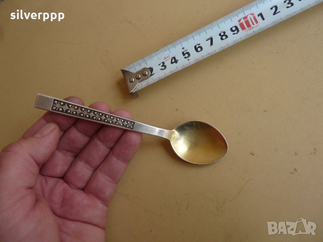  Руска сребърна лъжичка , снимка 4 - Антикварни и старинни предмети - 32076804