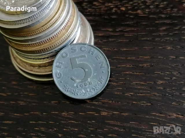 Mонета - Австрия - 5 гроша | 1968г., снимка 1 - Нумизматика и бонистика - 30216520