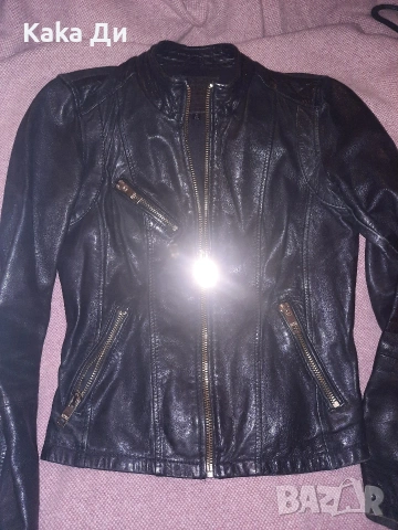 BERSHKA ЕСТЕСТВЕНА КОЖА, снимка 4 - Якета - 53096994