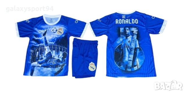 2026 GOAT CR7 Син Екип Роналдо мадрид на CR7 Футболен детски Екип с Чорапи, снимка 9 - Футбол - 54160064