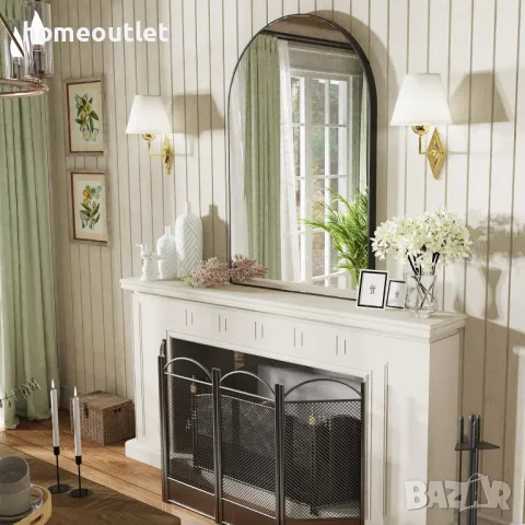 ПРОМОЦИЯ Висококачествено стенно огледало LUVODI JJ-XM839-L-BK, снимка 6 - Огледала - 49674672