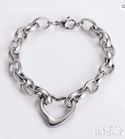 висококачествена стоманена гривна със сърце,стилна верижка