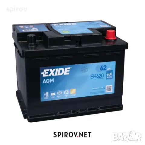 Акумулатор Exide Start-Stop AGM 12V 62Ah EK620, снимка 1 - Части - 55701652