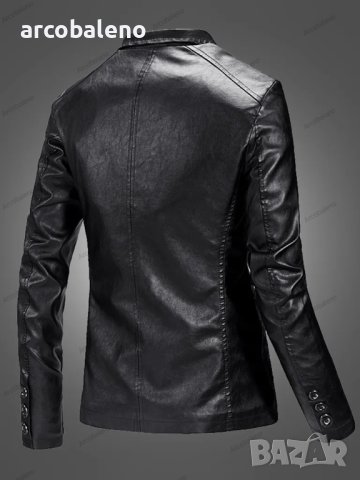 Мъжко топло ежедневно вталено кожено сако , снимка 2 - Сака - 42195386