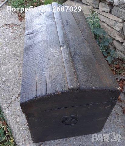 стара дървена ракла с дръжки отстрани, сандък и стар военен дървен сандък с патина, снимка 8 - Други - 34261033
